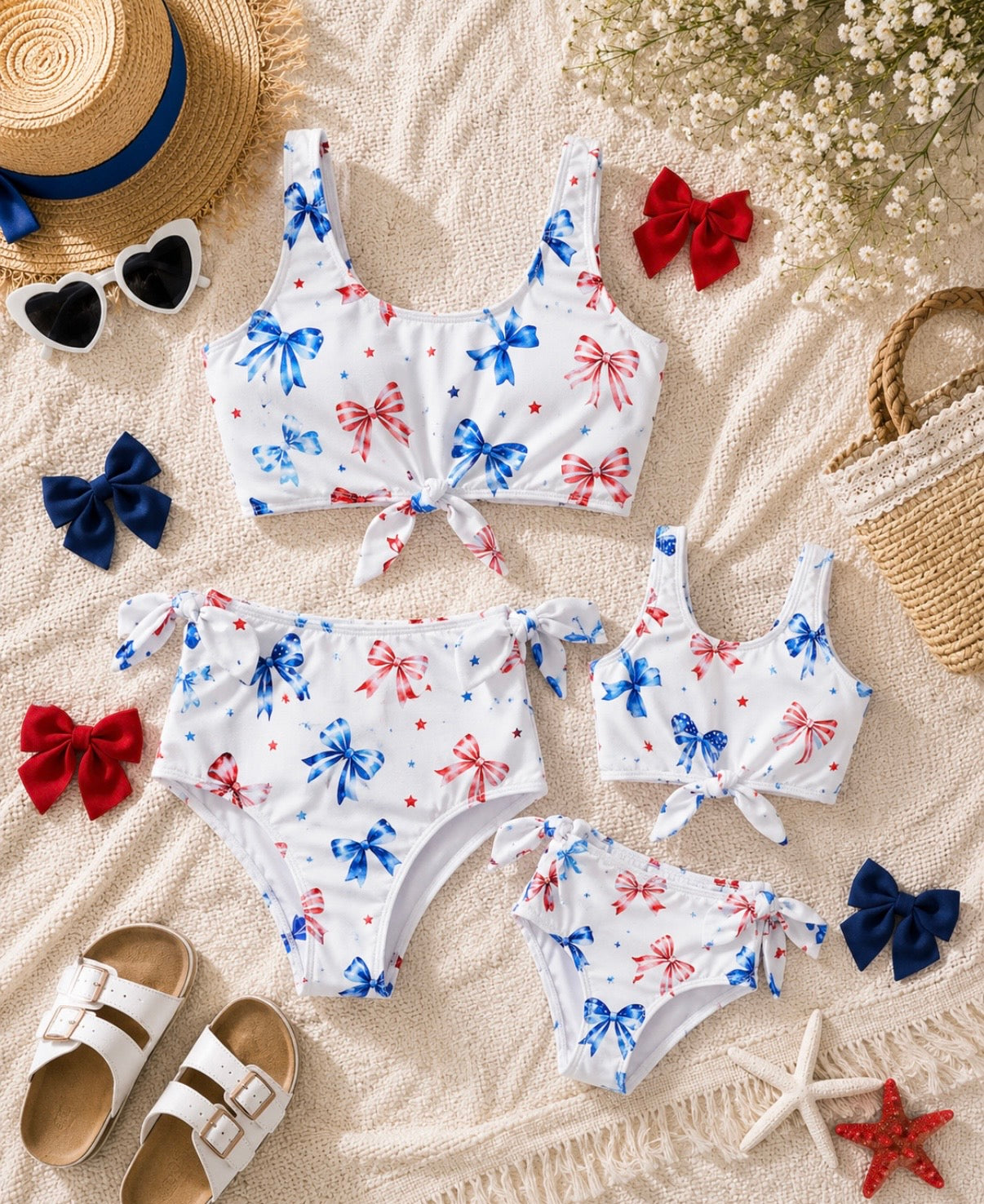 Red, White & Bow-itful Swim Mini