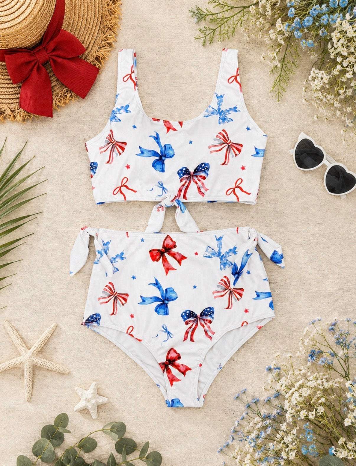 Red, White & Bow-tiful Mommy Swim Bottoms