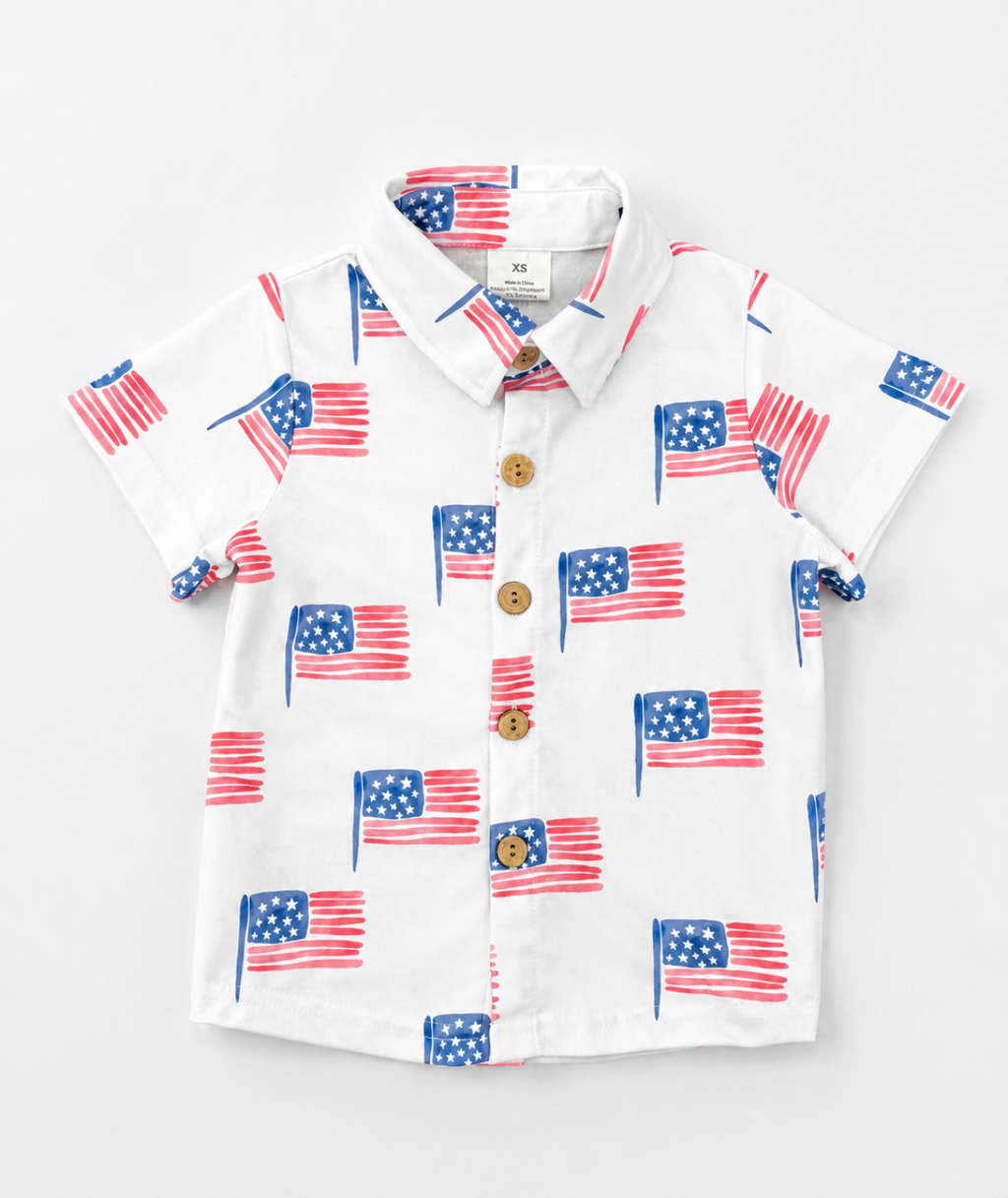 Little Patriot Button Up